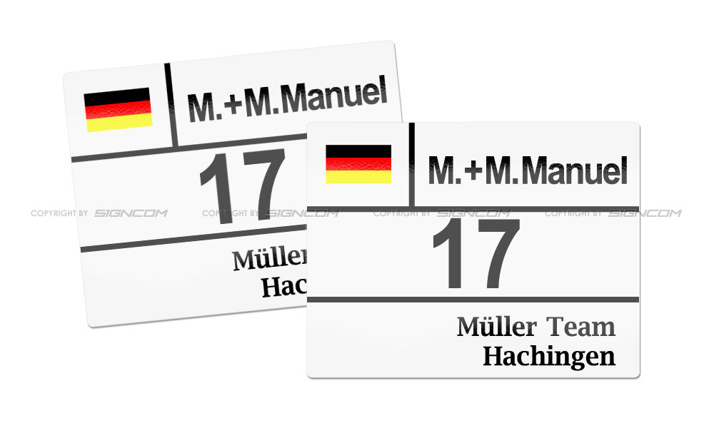 Motorsport Startnummer Tafel 03 - Aufkleber für Motorsport Veranstaltungen
