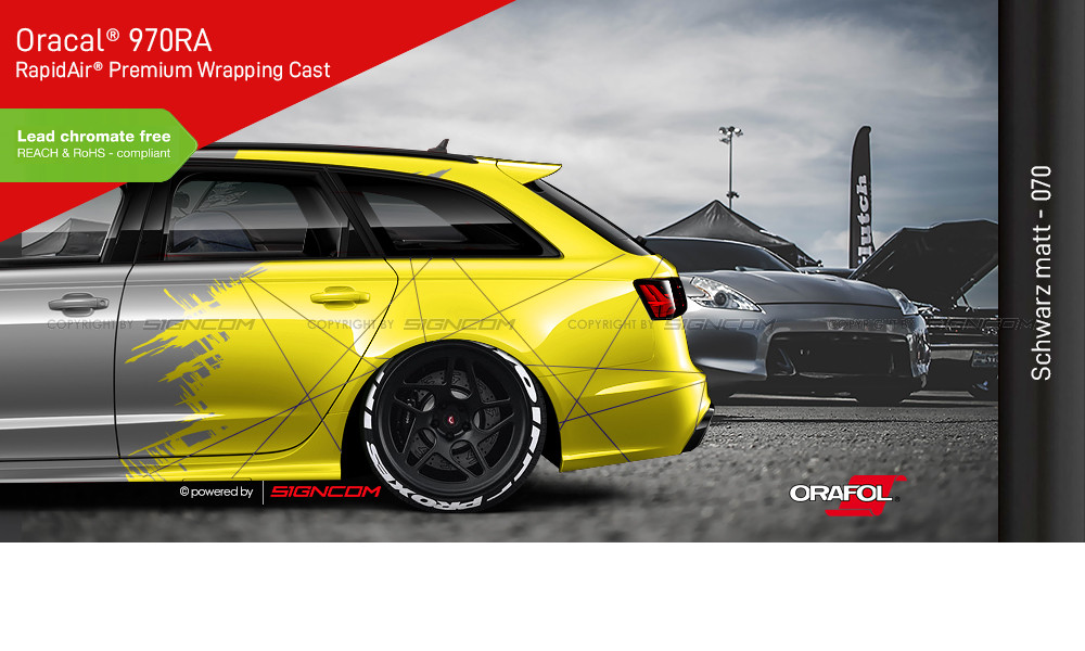 Oracal® 970RA - 070 Schwarz matt - RapidAir® Premium Wrapping Cast - Orafol Vollverklebungsfolie