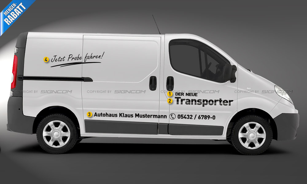Fahrzeugbeschriftung Transporter Set 2