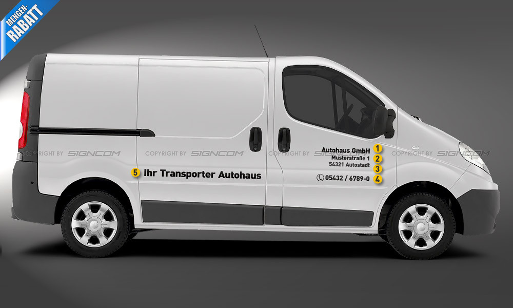Fahrzeugbeschriftung Transporter Set 4