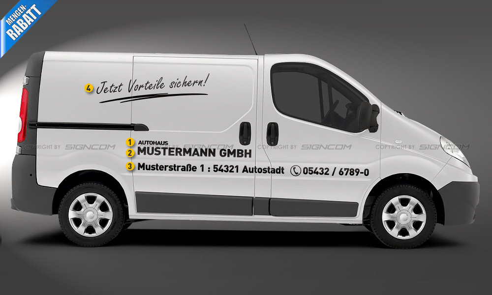 Fahrzeugbeschriftung Transporter Set 6