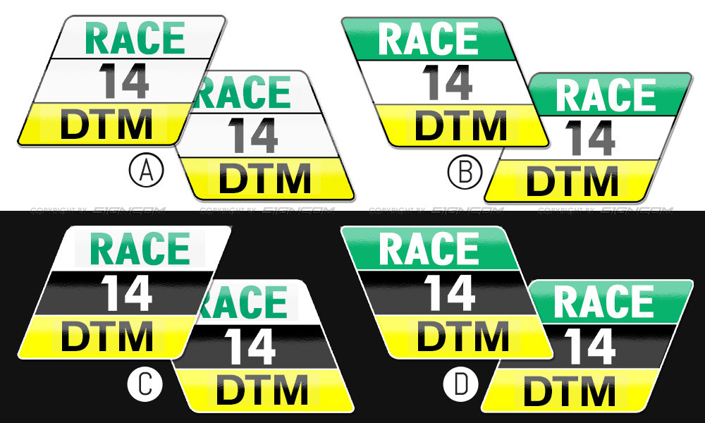 Motorsport Startnummer Tafel 12 - Aufkleber für Motorsport