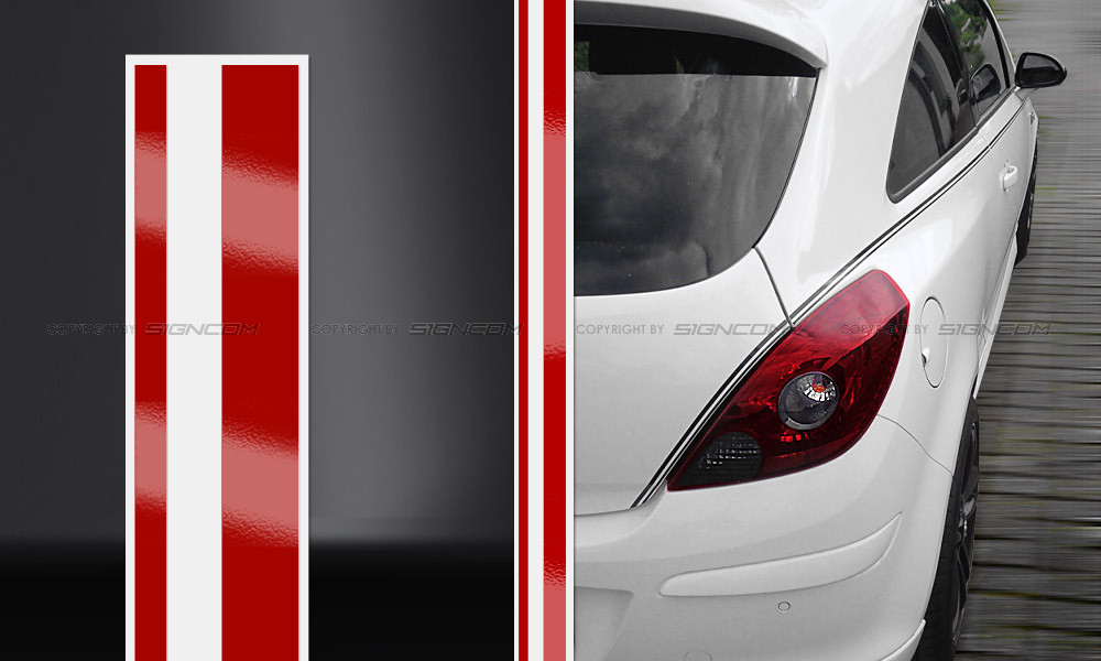 OYADM 2 Stück M-farbige Streifen-Aufkleber passend für M Performance,  dekorative Aufkleber auf beiden Seiten der Karosserie, Für 1Series 2Series  3Series 4Series 5Series M X1 X2 X3 X5 (weiß) : : Auto 