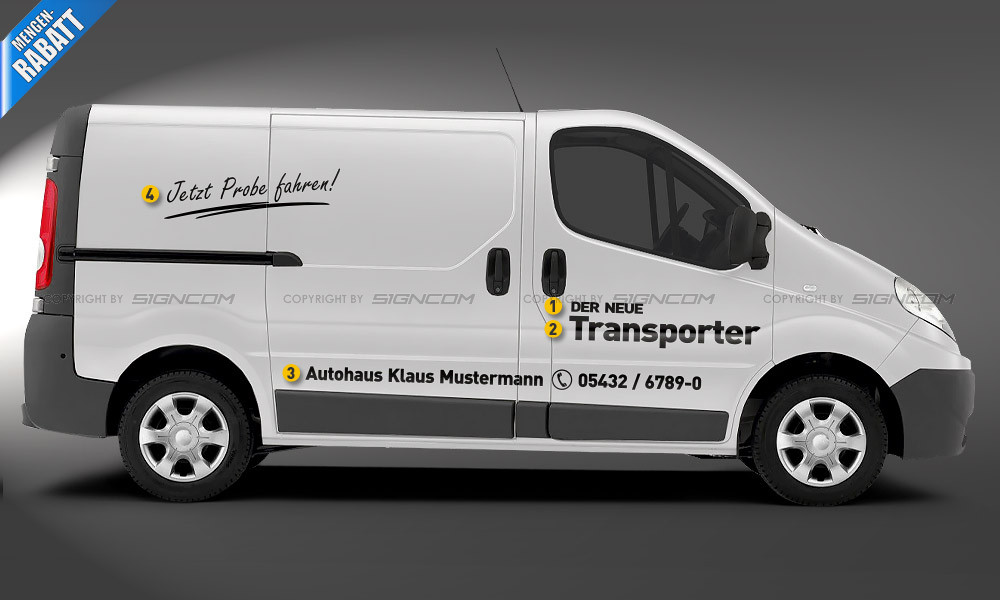 SUPER Autowerbung KFZ Beschriftung Betrieb Transporter  Werbung Auto Aufkleber 