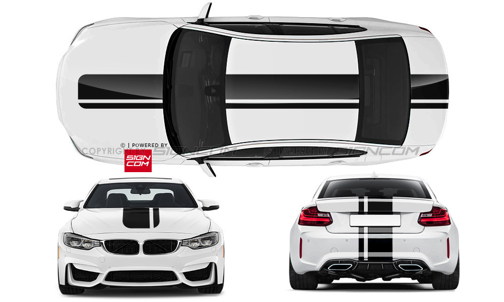 Auto Rennstreifen 02 | Rallyestreifen |  Viperstreifen Autoaufkleber