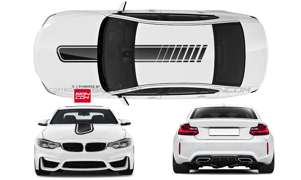 Auto Rennstreifen 03 | Rallyestreifen |  Viperstreifen Autoaufkleber