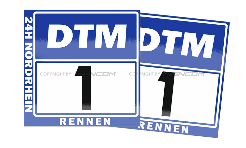 Motorsport Startnummer Tafel 05 - Aufkleber für Motorsport Veranstaltungen