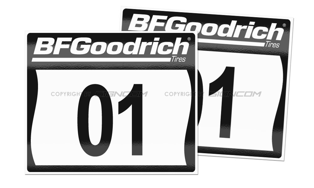 Motorsport Startnummer Tafel 06 - Aufkleber für Motorsport Veranstaltungen