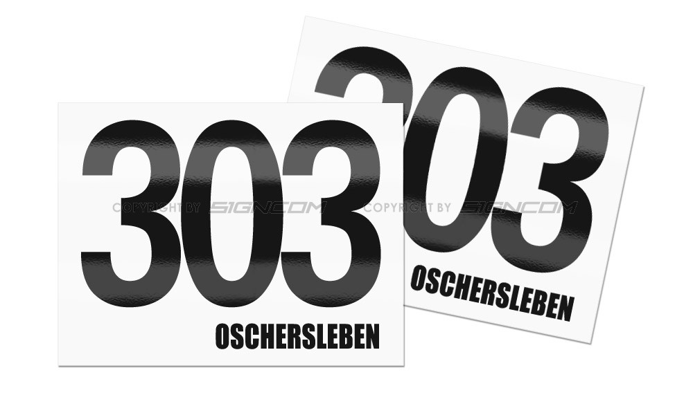 Motorsport Startnummer Tafel 09 - Aufkleber für Motorsport Veranstaltungen