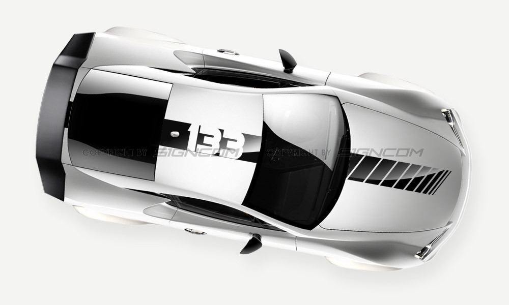 Rallyestreifen, Viperstreifen 13 mit Startnummer